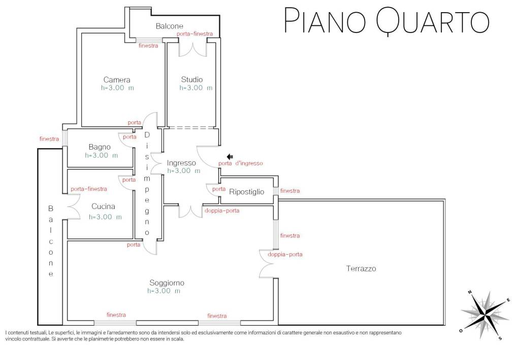 Planimetria descrittiva piano quarto