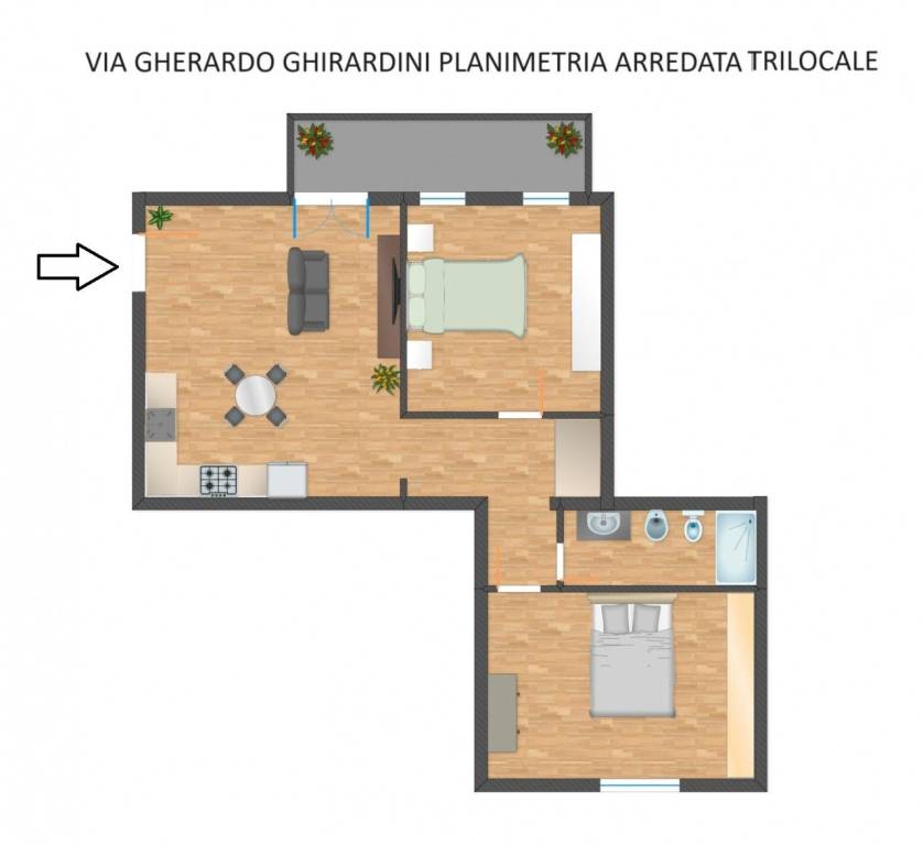 pln bilocale arredata