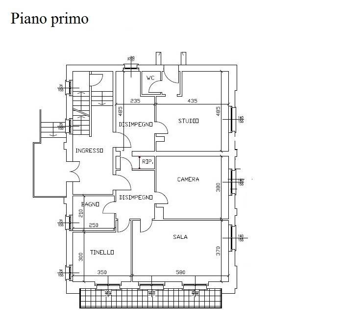 Planimetria piano primo