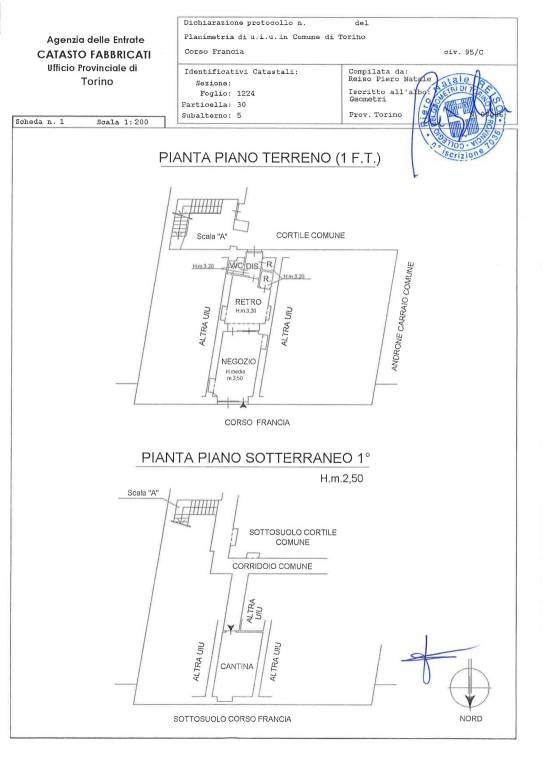 2 Planimetria - Sub 5 negozio corso Francia 95 - T