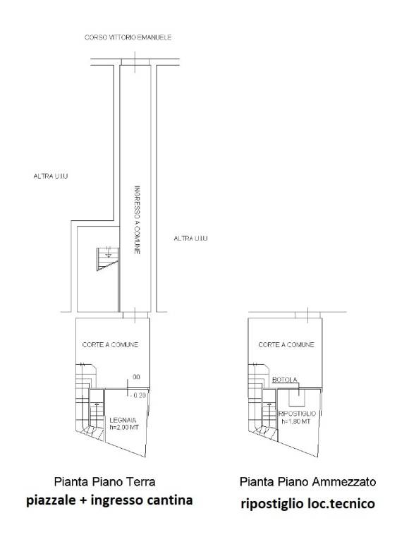 planimetria corso italia  cantina e ammezzato