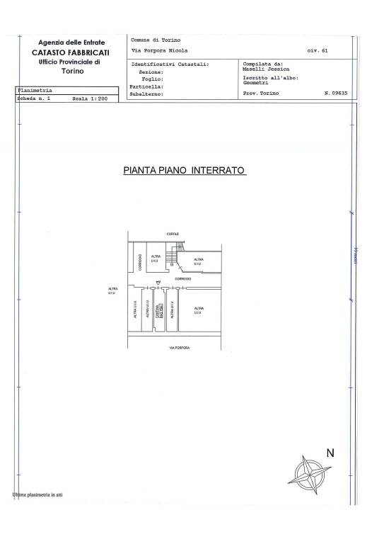 Planimetria Alloggio Via Porpora 61 1