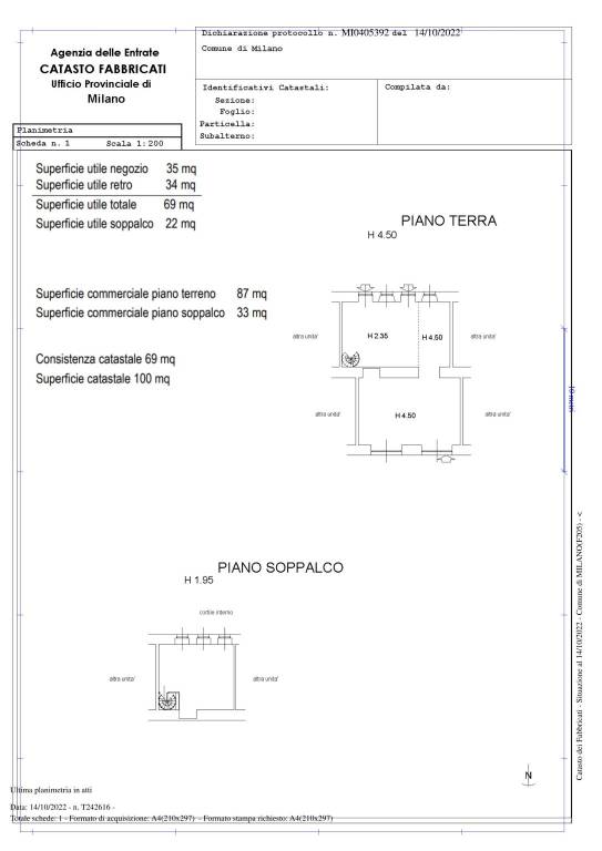 Planimetria Negozio 1