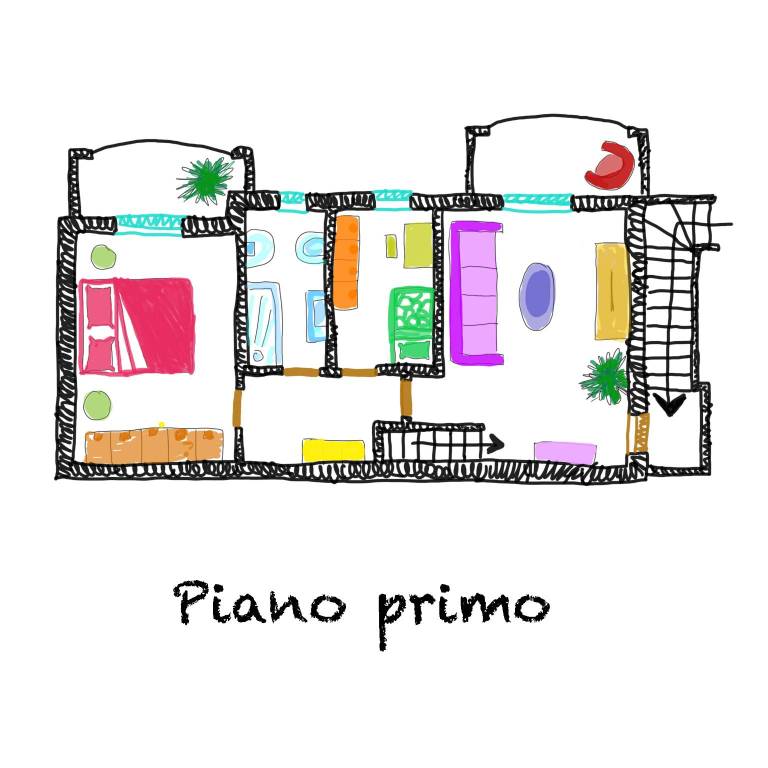 Planimetria primo piano colorata