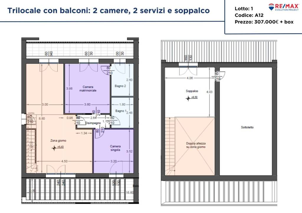 2 trilocali speculari _doppi servizi con terrazzo