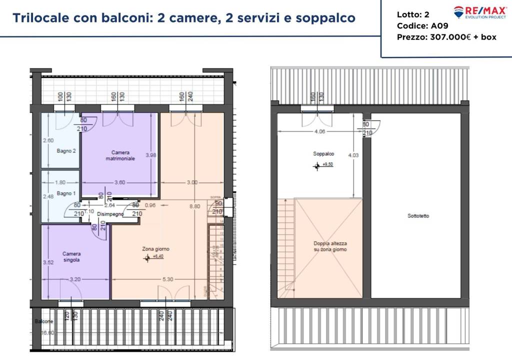 2 trilocali speculari _doppi servizi con terrazzo 