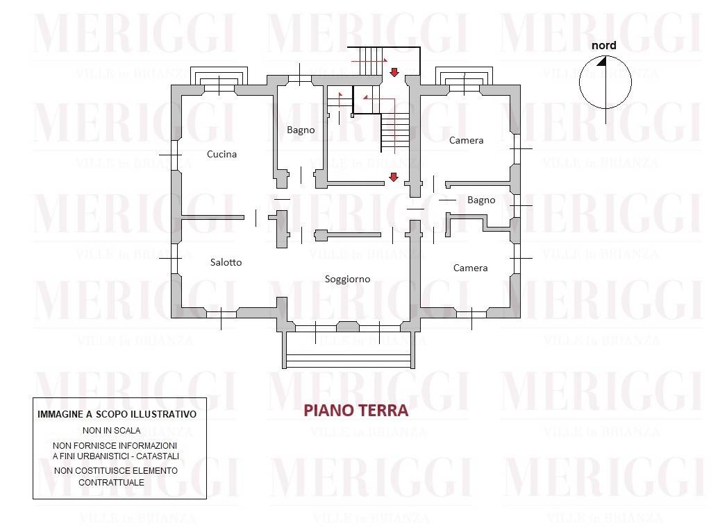 planimetria piano terra - villa epoca - oggiono - 