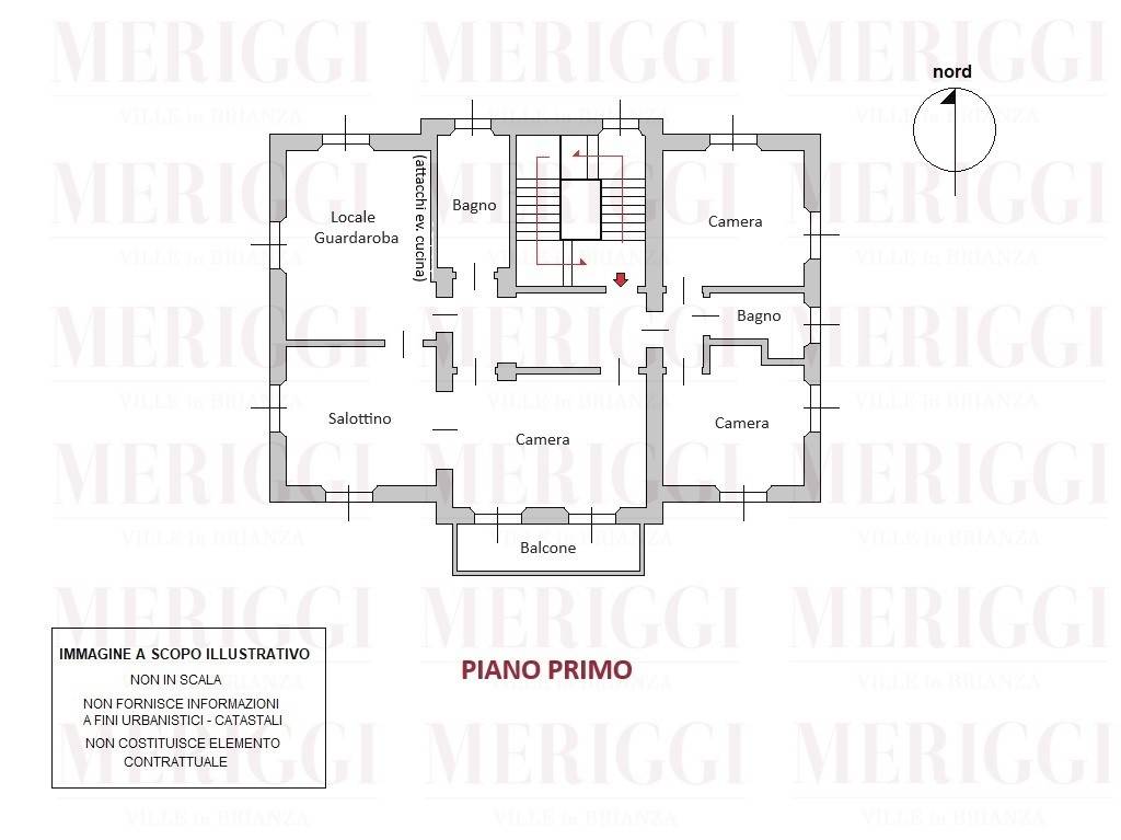 planimetria primo piano - villa epoca - oggiono - 