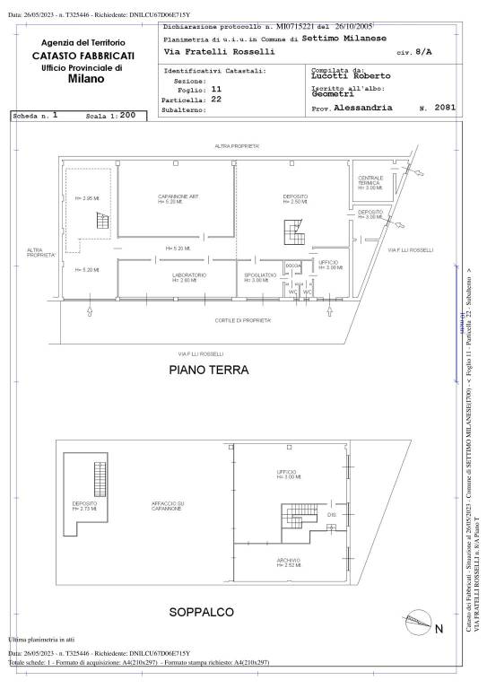 Plan Catastale Capannone Retro (trascinato) 1