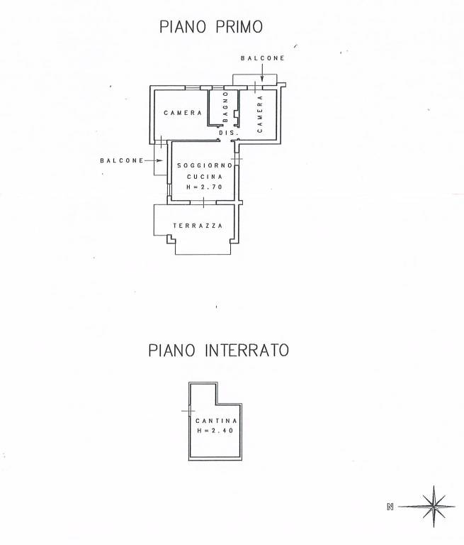 planimetria appartamento con cantina