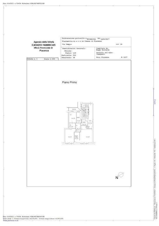 Planimetria appartamento via Tempio 1