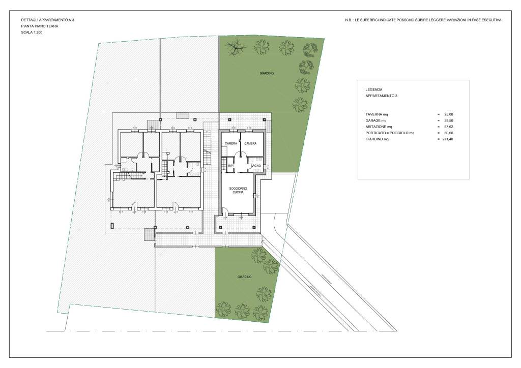 Appartamento 3 P.T. con giardino 1