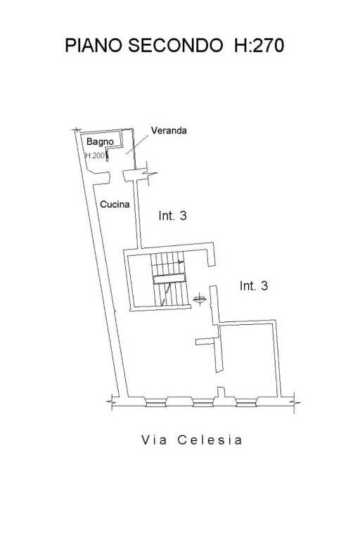 planimetria catastale VIA CELESIA n. 35 Interno 4 