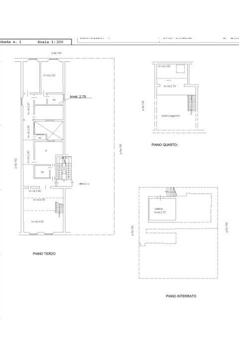 Plan piano terzo ed ultimo + mansarda e cantina