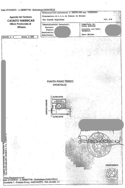 Planimetria zona lavanderia - ripostiglio uso escl