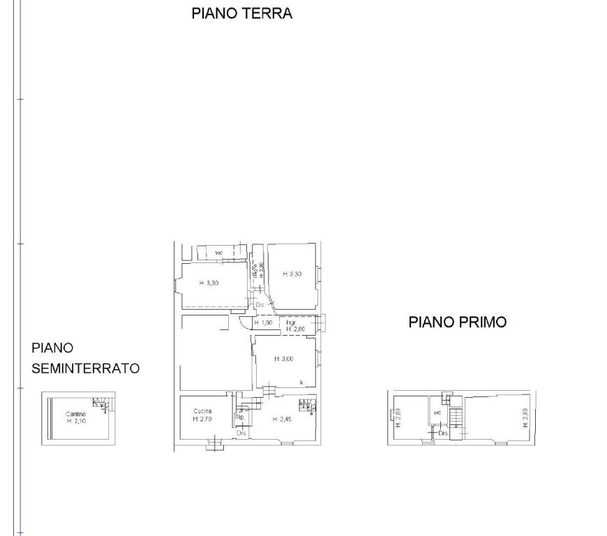 Planimetria casa piano terra e 1 piano