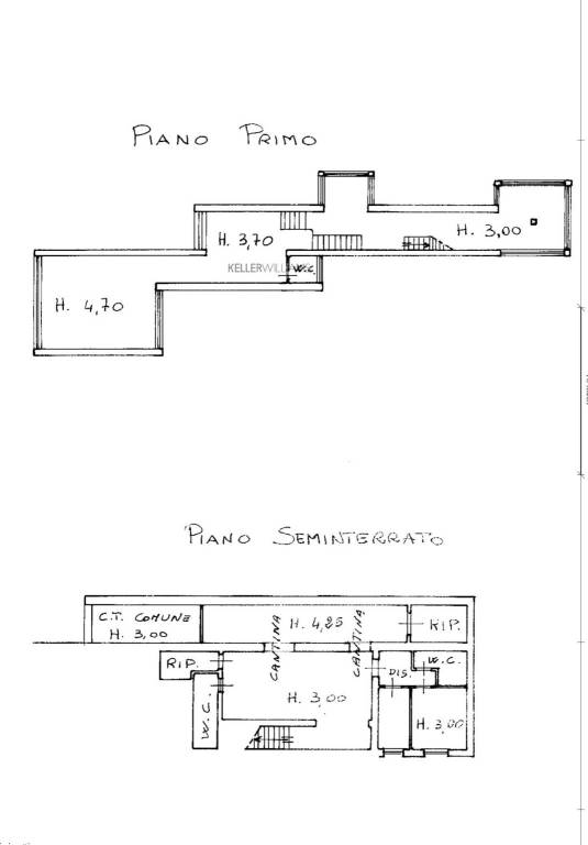 Planimetria primo piano e seminterrato