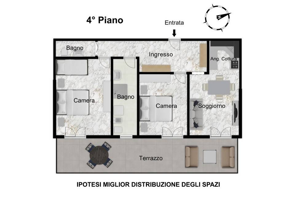 Ipotesi miglior distribuzione degli spazi 2