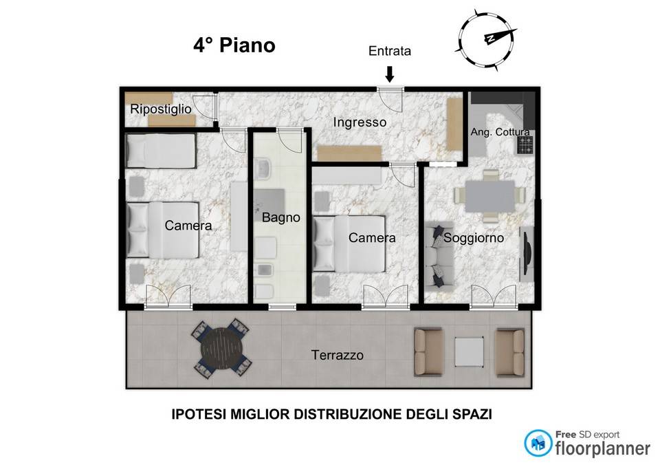 Ipotesi miglior distribuzione degli spazi 1