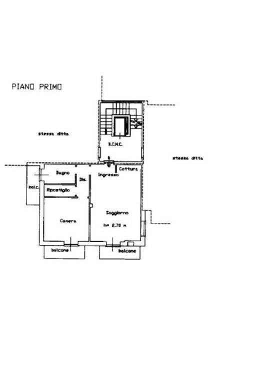 Immobiliare Bosco - planimetria Bilocale P1