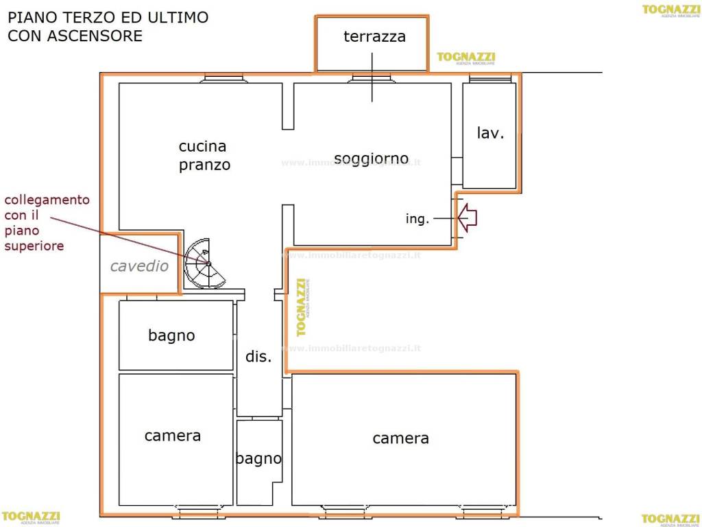 Piano Terze ed Ultimo con Ascensore