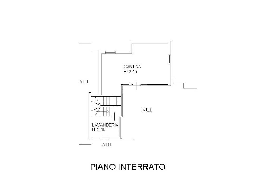 Planimetria piano interrato cantina e lavanderia