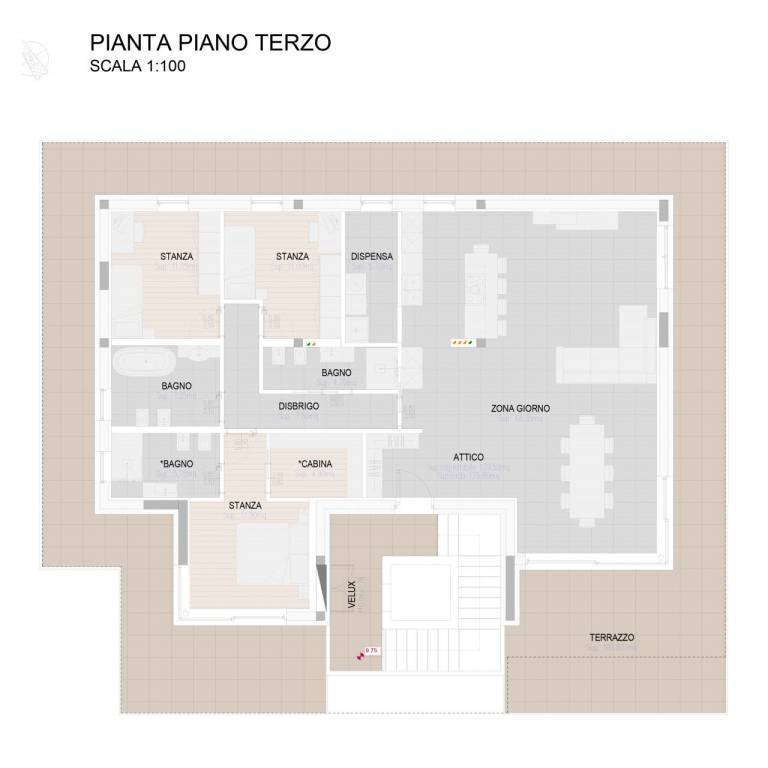 pianta terzo piano attico