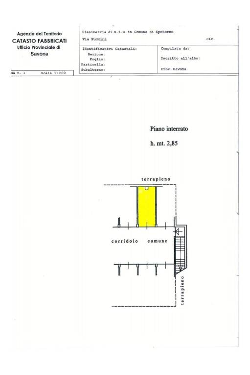 PLANIMETRIA CATASTALE BOX VIA PUCCINI