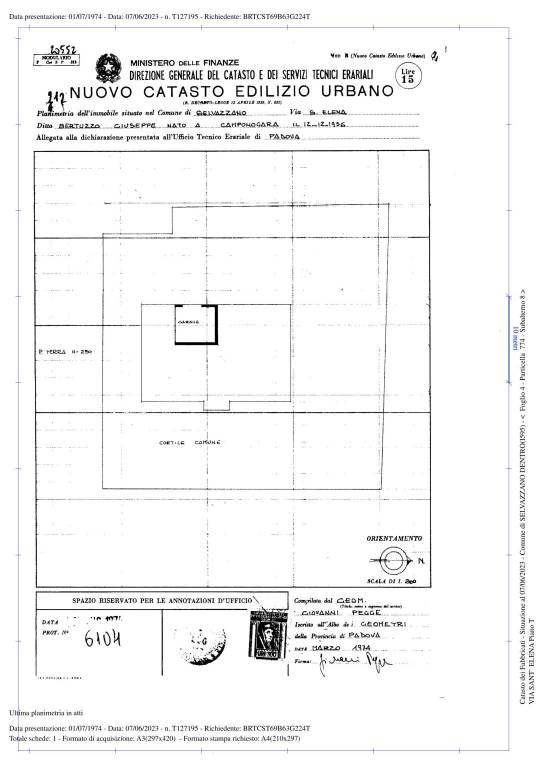 PLAN  GARAGE MAPP 774 SUB 8 1