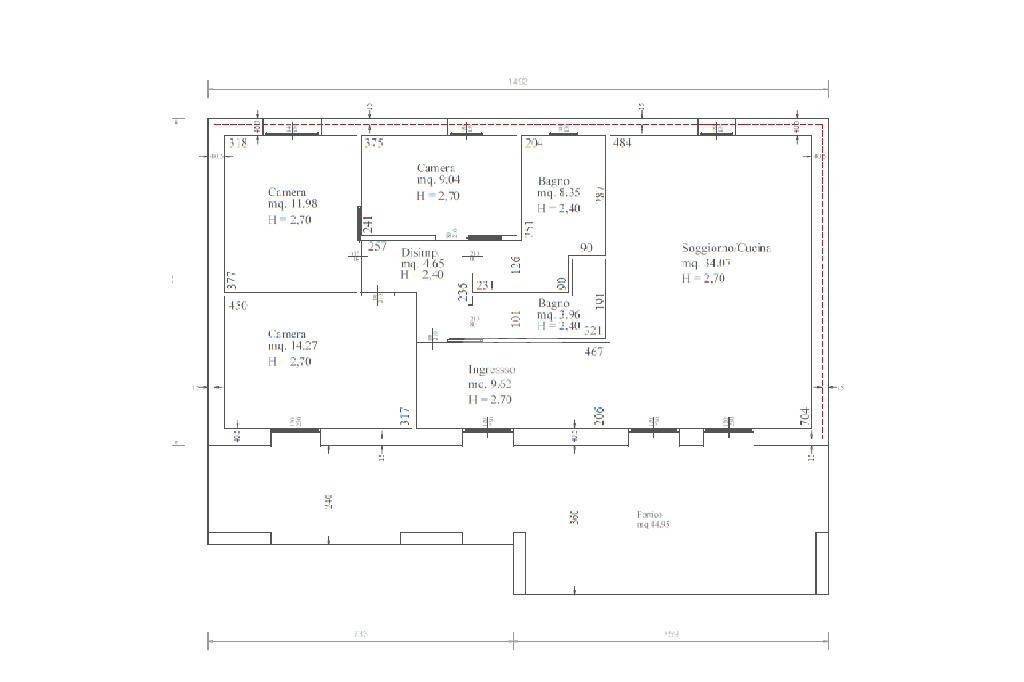 Plani 3 camere + portico