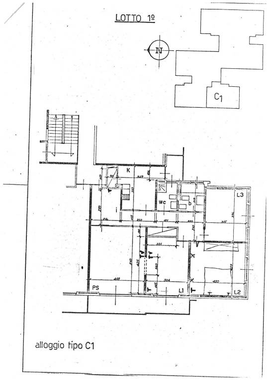 Mappa Appartamento Via Rubino Torino 1