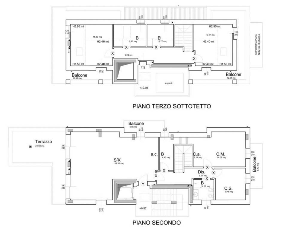 Planimetria - Attico Via Cattaneo, 6 Cernusco sul 