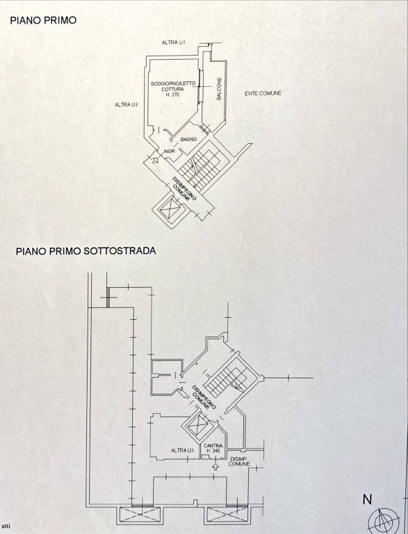 PLANIMETRIA APPARTAMENTO E CANTINA 1