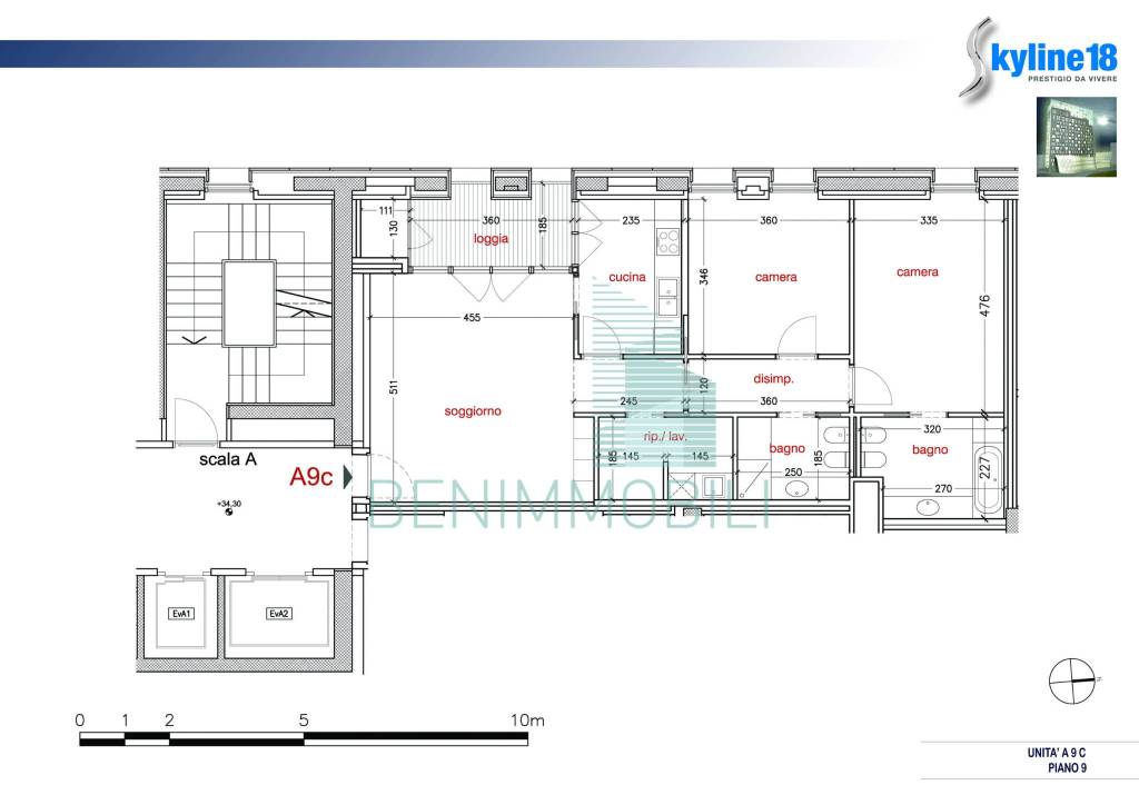 Planimetria trilocale Skyline18