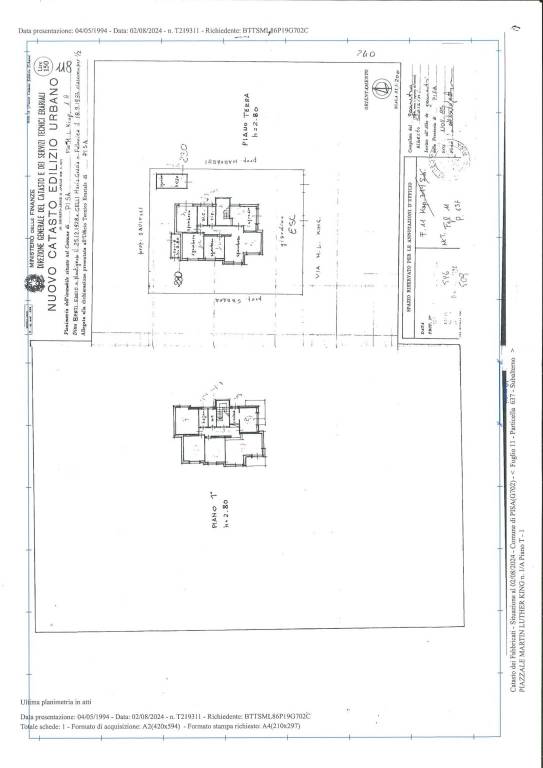 Plan. Piazzale Martin Luther King 1A 1