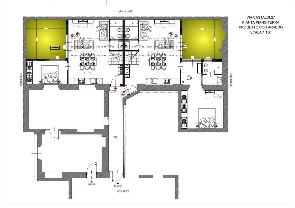 via castaldI 27 PIANTA PIANO TERRA PROG CON ARREDO