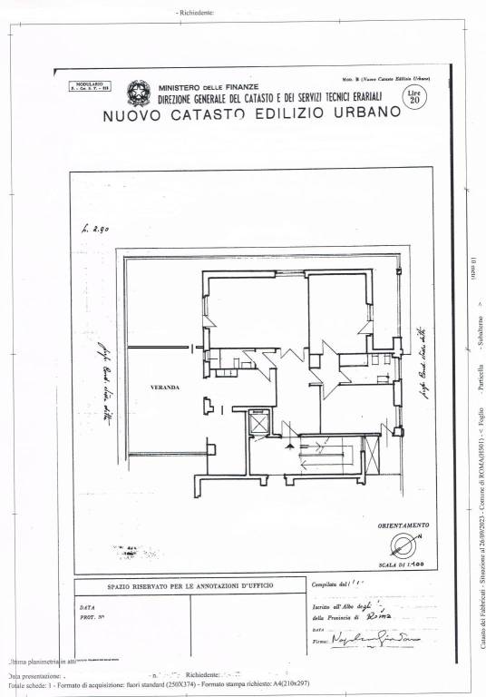 Plan. Via Vittorio Montiglio