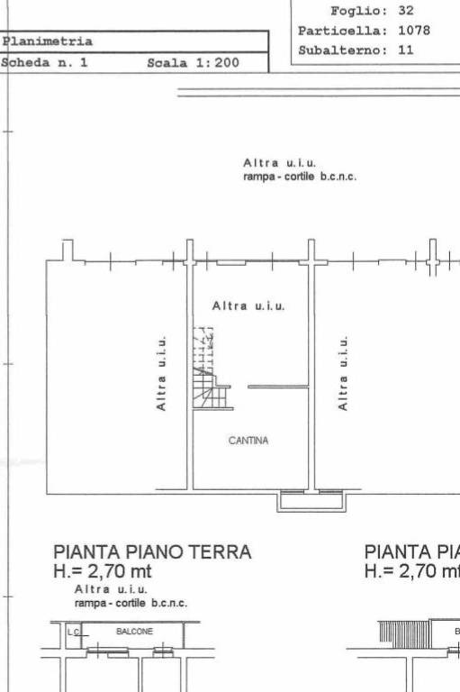 Planimetria cantina e box