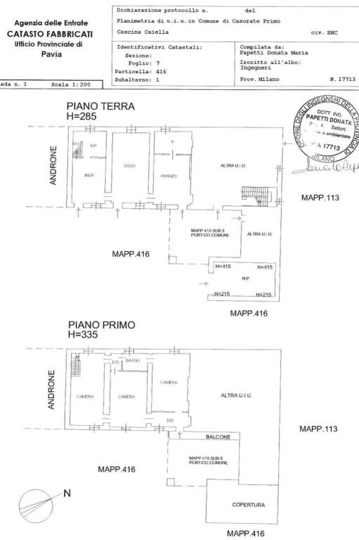 Mappa abitazione in  comodato a Locatelli 1