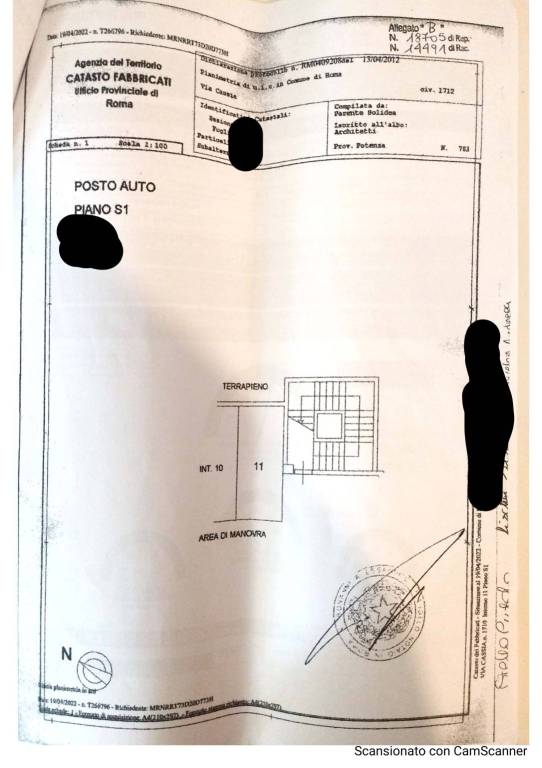 PLANIMETRIA POSTO AUTO  X IMM 1