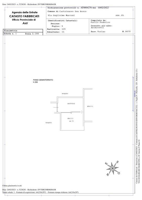 Catasto Fabbricati - Autorimessa ( e altro locale 