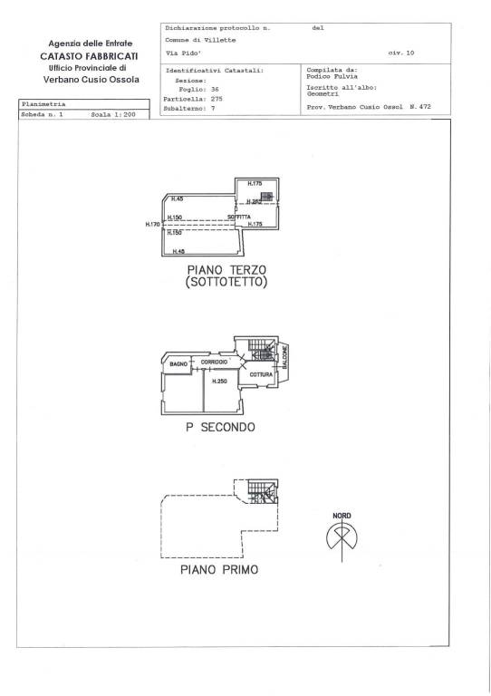 Scheda catastalesecondo 1