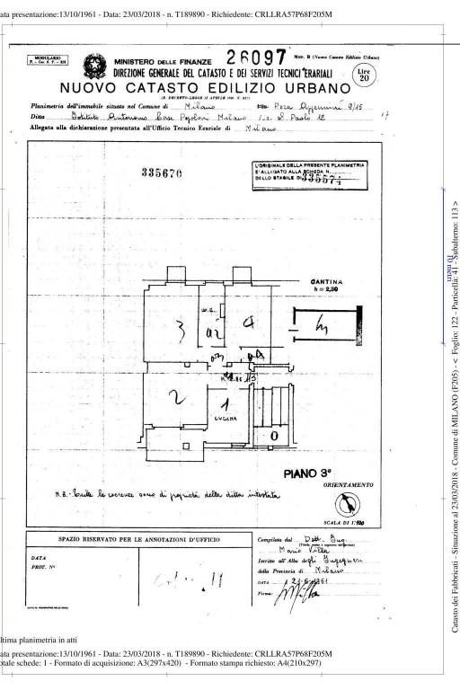 CatastoMilanocasaPlanimetria 1