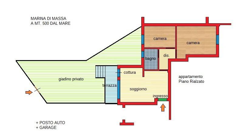 Marina di Massa Appartamento con giardino