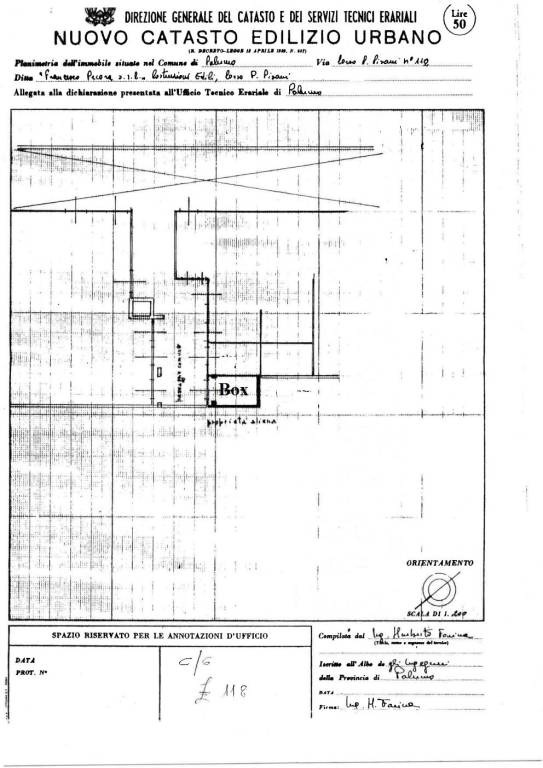 Planimetria Box Corso Pisani 112 pubbl