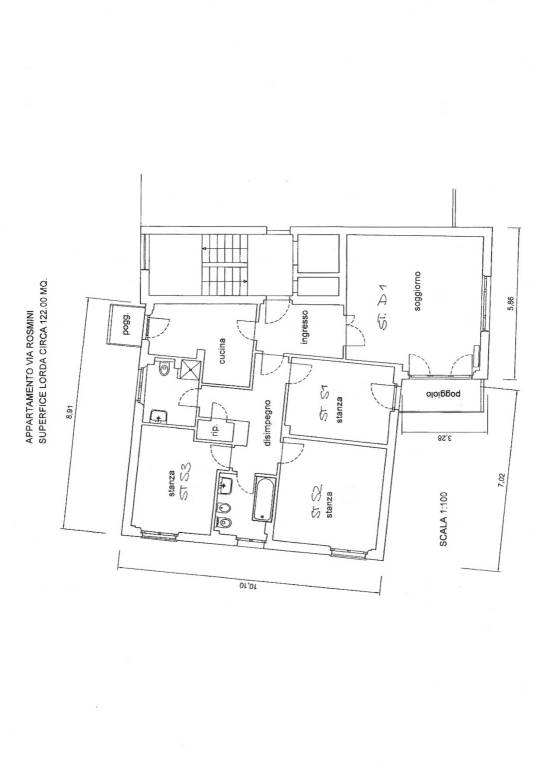 via Rosmini 74 Distribuzione Stanze (2) 1