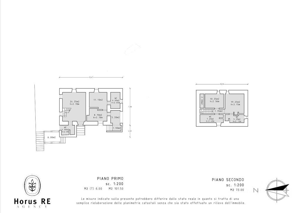 Casale P1 e P2 planimeria quotata