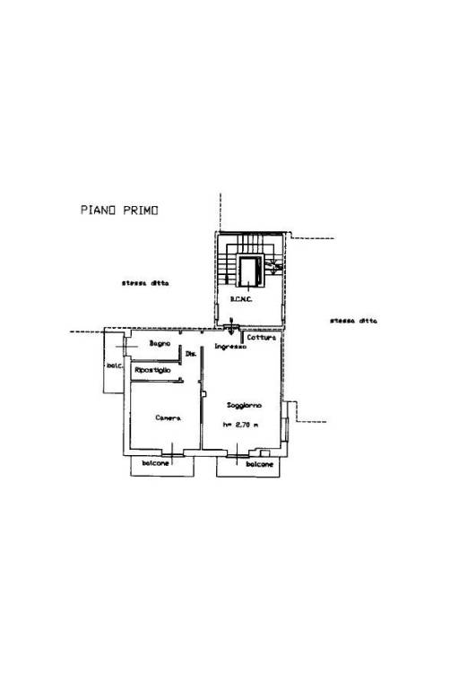 Immobiliare Bosco - planimetria Bilocale P1