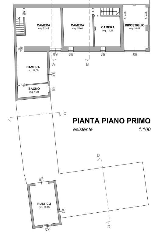 PIANTA PIANO PRIMO ESISTENTE 1