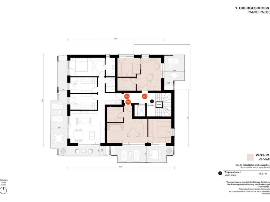 W3: Nuovo bilocale con ampia terrazza - Planimetria 2